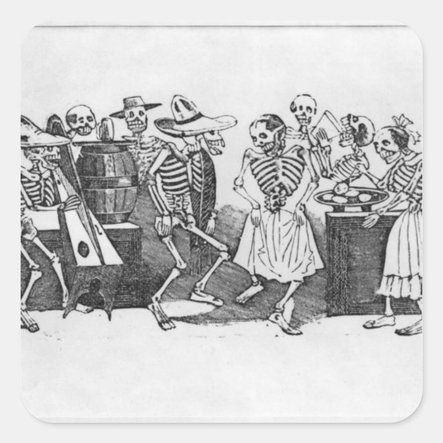 Adesivo Quadrado Calavera du jarabe d'outretombe (Frente)