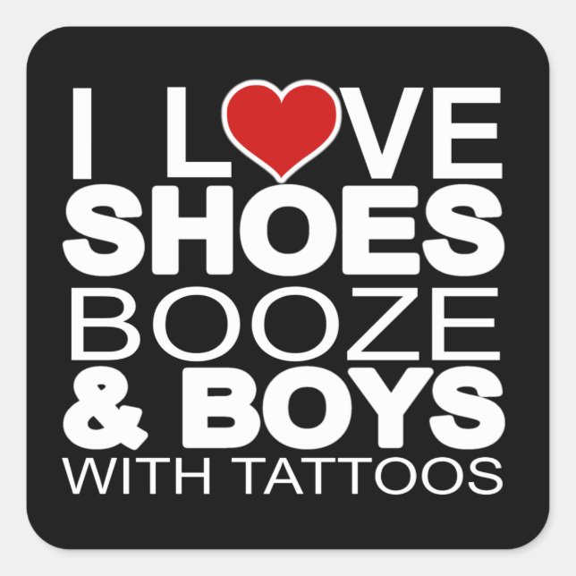 Adesivo Quadrado Calçados de amor Booze Boys com Tatuagens (Frente)