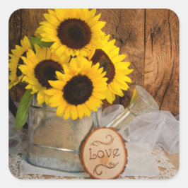 Adesivo Quadrado Calçados de girassol e de jardim