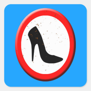Adesivo Quadrado Calçados não altamente colocados saltos permitid