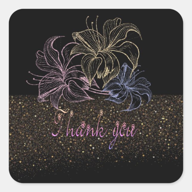 Adesivo Quadrado Calcomanía cuadrada con agradecimento (Frente)