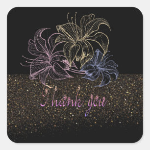 Adesivo Quadrado Calcomanía cuadrada con agradecimento