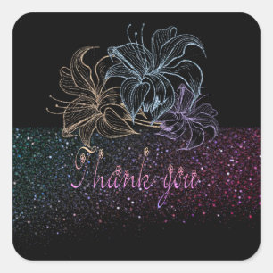 Adesivo Quadrado Calcomanía cuadrada con agradecimiento
