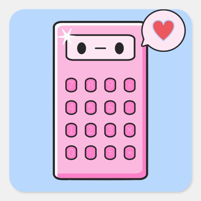 Adesivo Quadrado Calculadora Love (Frente)