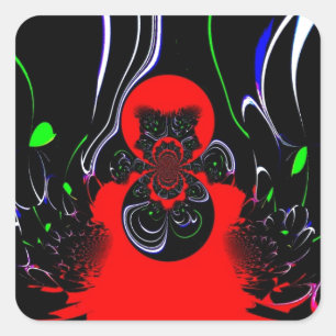 Adesivo Quadrado Caleidoscópio Fluid Art Impressão