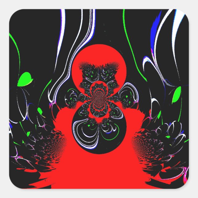 Adesivo Quadrado Caleidoscópio Fluid Art Impressão (Frente)