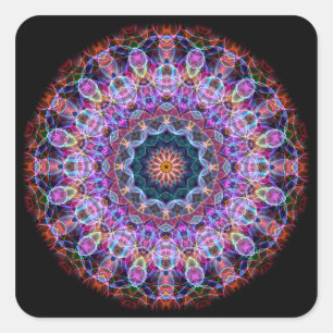 Adesivo Quadrado Caleidoscópio roxo de Lotus