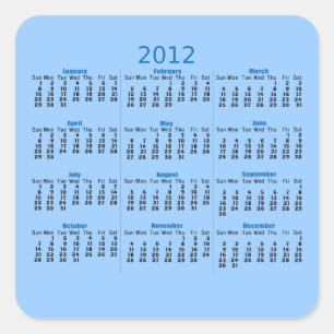 Adesivo Quadrado Calendário 2012