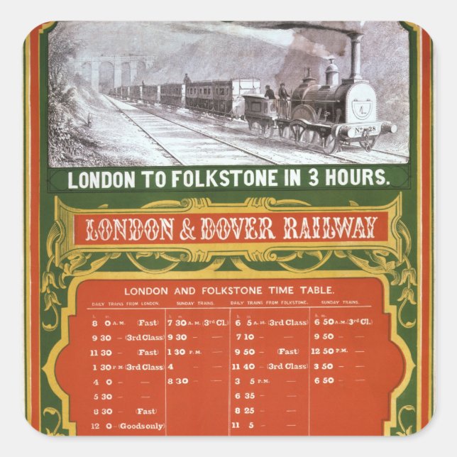 Adesivo Quadrado Calendário antecipado para a linha ferroviária Lon (Frente)