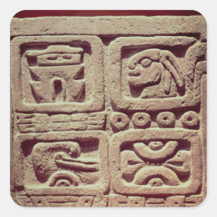 Adesivo Quadrado Calendário com quatro glyphs, Toltec