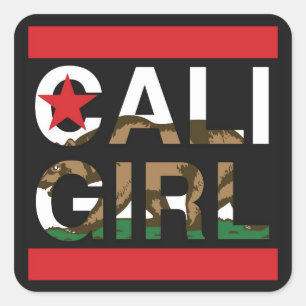 Adesivo Quadrado Cali Girl Rep Red