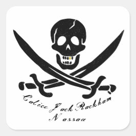 Adesivo Quadrado Calico Jack Nassau Pirate Flag Jolly Roger