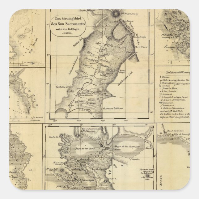 Adesivo Quadrado California Dourado Rush (Frente)