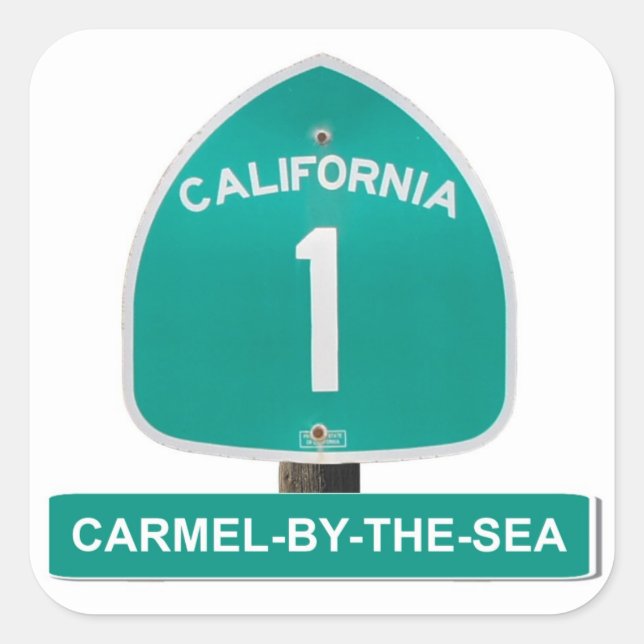 Adesivo Quadrado California Highway 1 Carmel Pelos Stickers (Frente)
