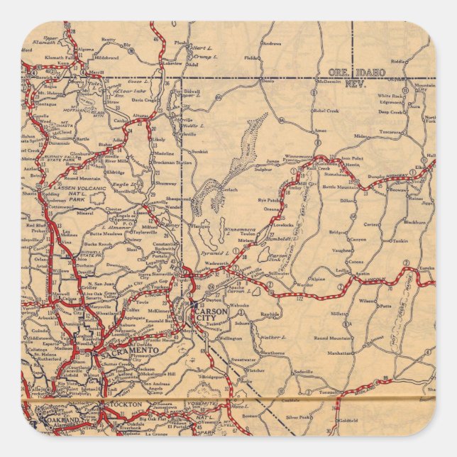 Adesivo Quadrado Califórnia, Nevada (Frente)