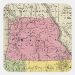 Adesivo Quadrado Califórnia, Oregon, Utá, New mexico