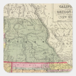 Adesivo Quadrado Califórnia, Oregon, Utá, New mexico 2