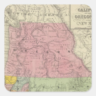 Adesivo Quadrado Califórnia, Oregon, Utá, New mexico 3