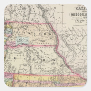 Adesivo Quadrado Califórnia, Oregon, Washington, Utá, New mexico
