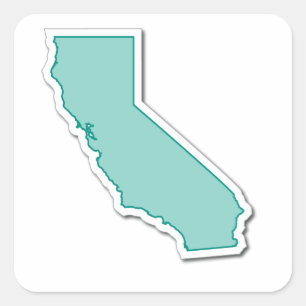 Adesivo Quadrado California Outline Sticker