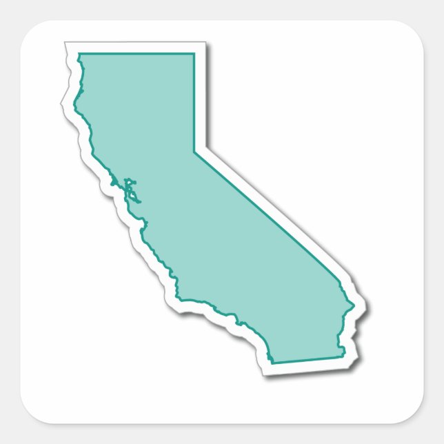 Adesivo Quadrado California Outline Sticker (Frente)