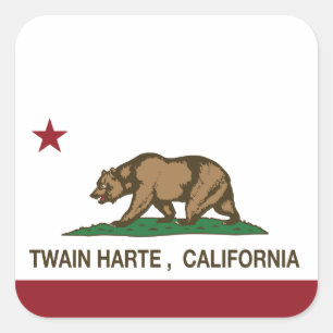 Adesivo Quadrado California Republic Flag Twain Harte