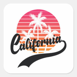 Adesivo Quadrado California Retro Sticker