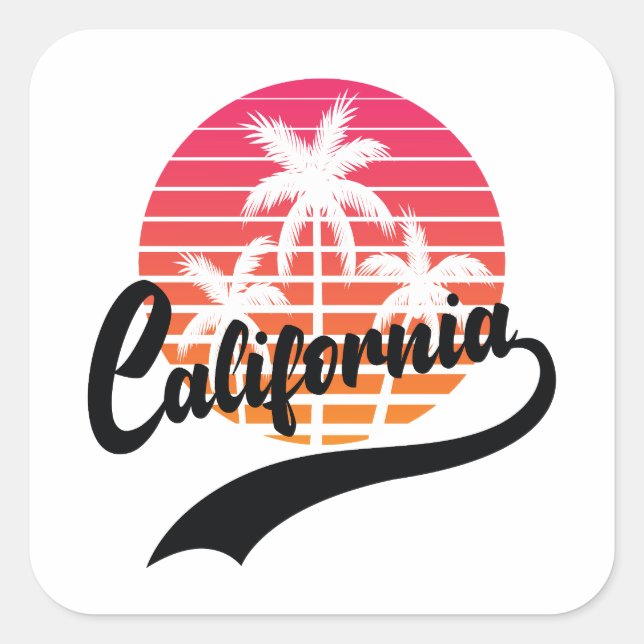 Adesivo Quadrado California Retro Sticker (Frente)
