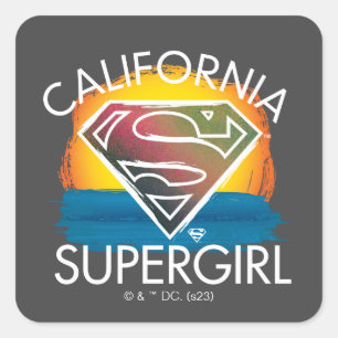 Adesivo Quadrado California Supergirl Sunset Graphic