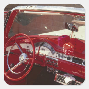 Adesivo Quadrado Califórnia: Vale de Santa Ynez, Solvang, 1957