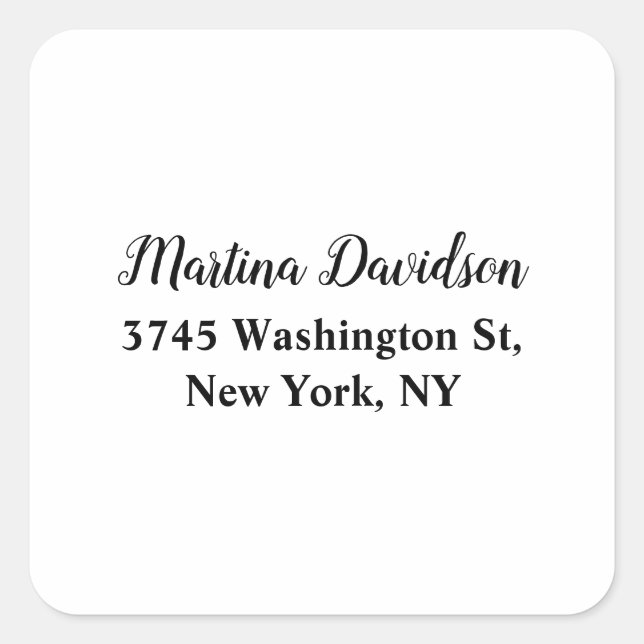 Adesivo Quadrado Caligrafia criativa única original (Frente)