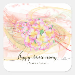 Adesivo Quadrado Caligrafia exótica da arte abstracta da flor do