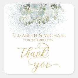 Adesivo Quadrado Caligrafia floral romântica Dusty