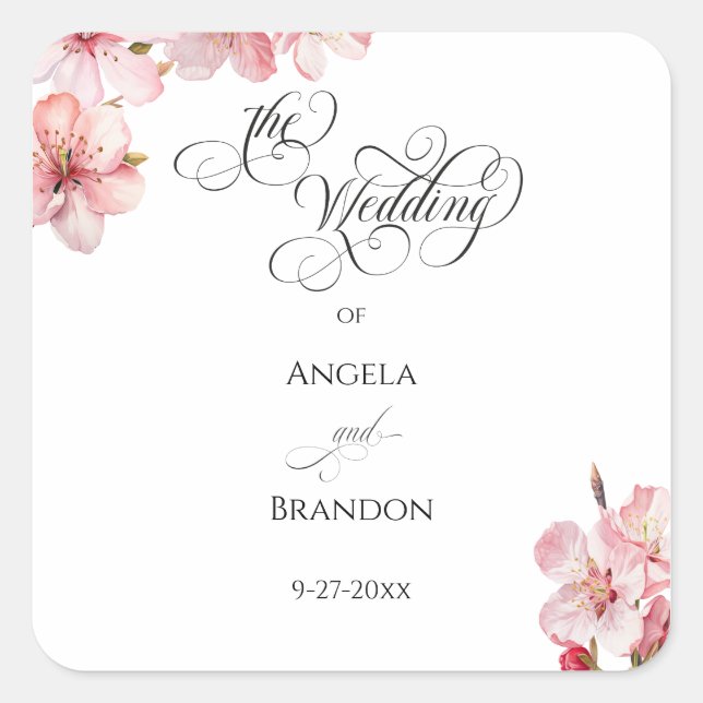 Adesivo Quadrado Caligrafia Hawthorne  (Frente)