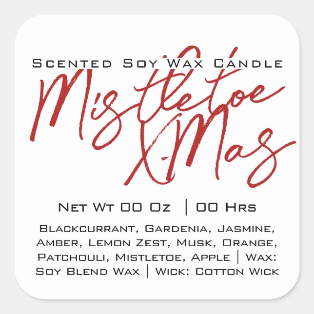 Adesivo Quadrado Caligrafia moderna - Alfaces brancas pretas (Frente)