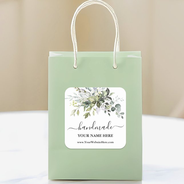 Adesivo Quadrado Caligrafia Molhada Molhante (Customize to change text size, color or text style.)