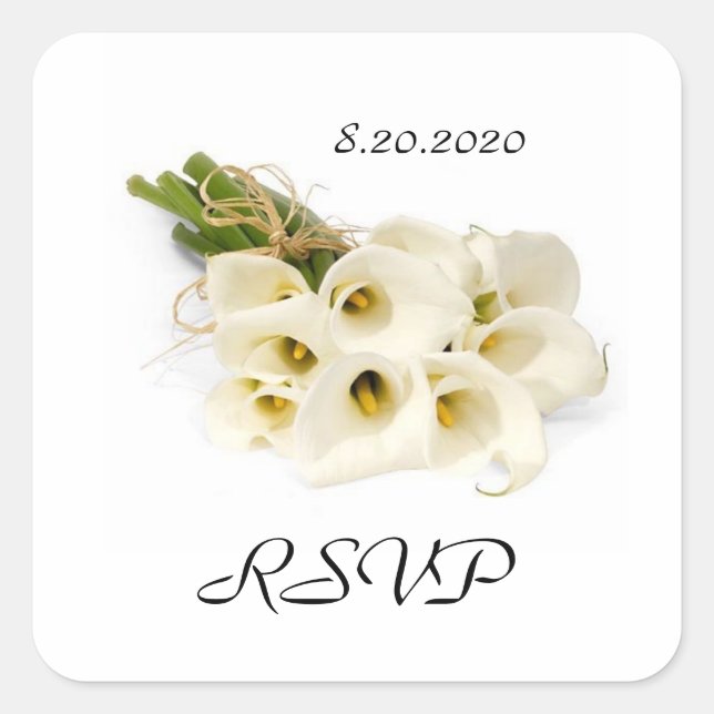 Adesivo Quadrado Calla Lily Invitation Envelope Seals (Frente)