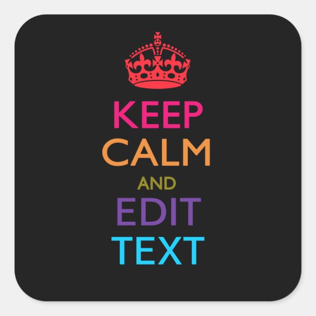 Adesivo Quadrado CALMA DE MANUTENÇÃO Personalizada E Editar Multico (Frente)