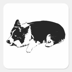 Adesivo Quadrado calma de natal lambida, corgi
