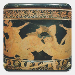 Adesivo Quadrado Calyx-krater 2, de número vermelho-Ático