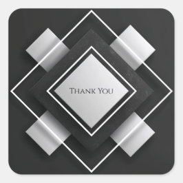 Adesivo Quadrado Camadas de Diamante Texturizado Preto e Branco Mon