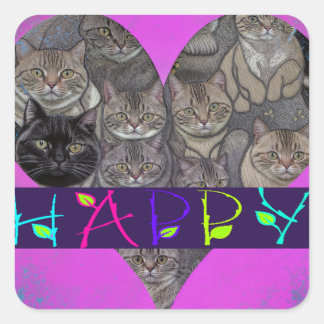 ADESIVO QUADRADO CAMADAS FELIZES T-SHIRT