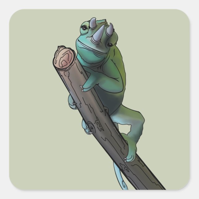 Adesivo Quadrado Camaleão de Cute Jackson (Frente)