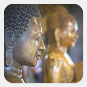 Adesivo Quadrado Camboja, Phnom Penh. estátuas de Buda