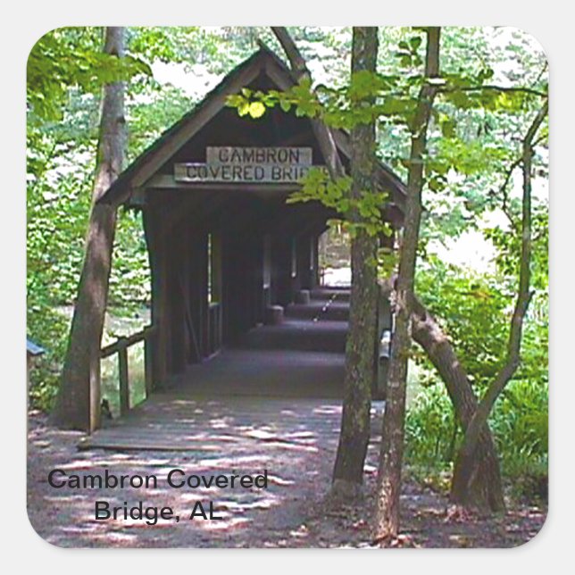Adesivo Quadrado Cambron Covered Bridge, Madison County, Alabama (Frente)
