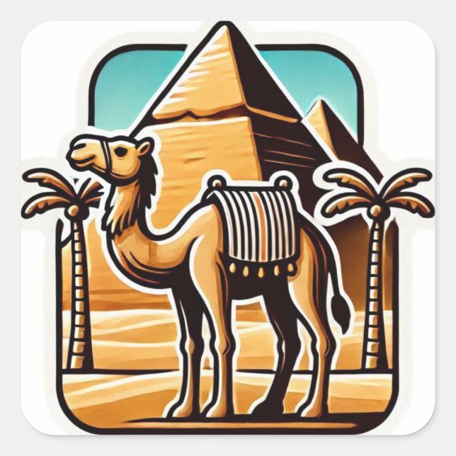 Adesivo Quadrado Camelo Deserto Marrom Resiliente (Frente)