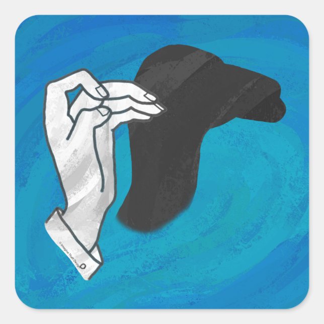 Adesivo Quadrado Camelo Sombra em Azul (Frente)