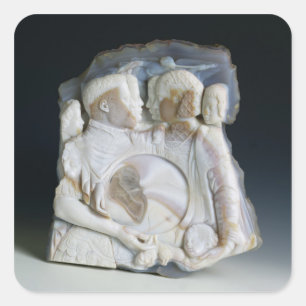 Adesivo Quadrado Cameo retratando Cosimo de Medici (1519-74) e seu