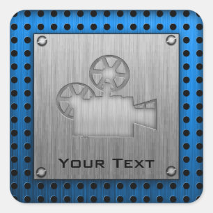 Adesivo Quadrado Câmera de filme com aspecto metálico escovado