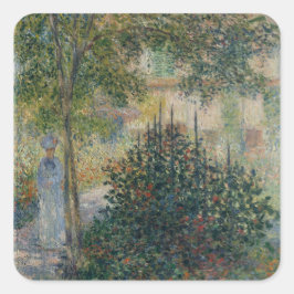 Adesivo Quadrado Camille Monet em Garden Argenteuil